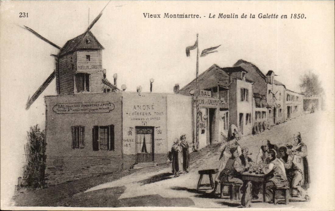 CPA History Montmartre Old man Mouin of Wafer in 1850