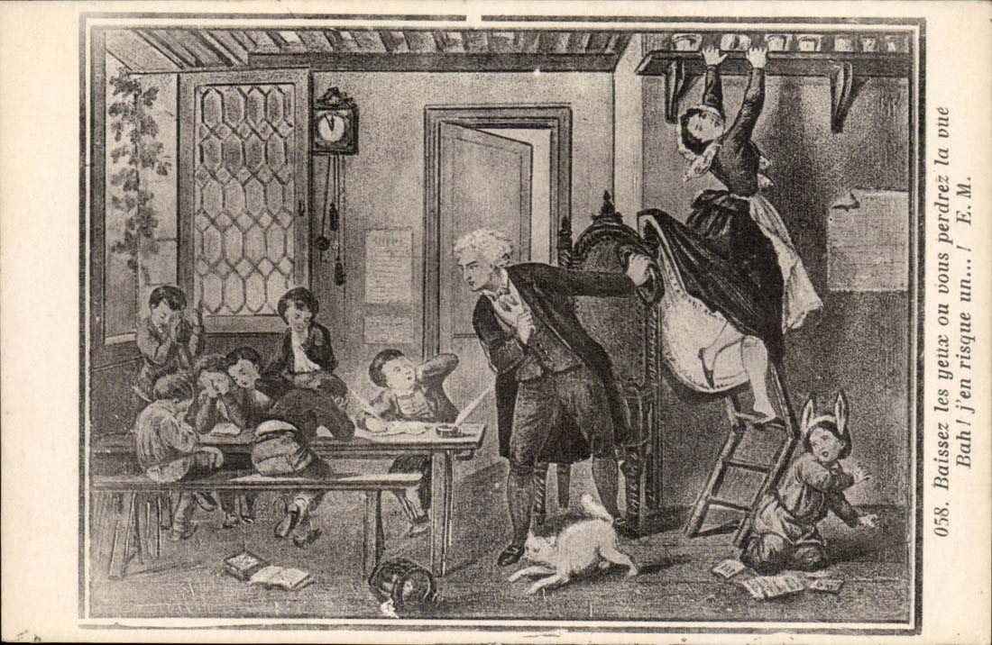 CPA Histoire Lower the eyes or you will lose the sight Bah I in risuqe one (cat cat)