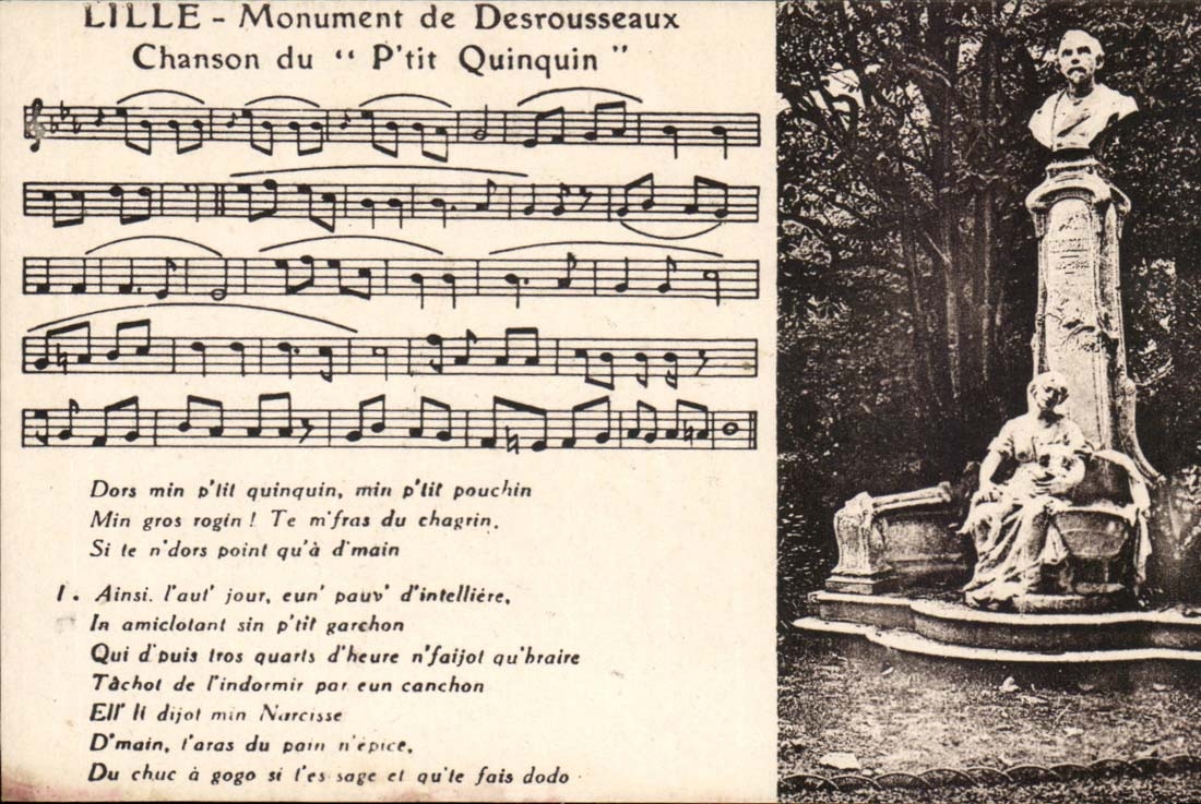 CPA Lille Monument of desrousseaux Song of Ptit Quinquin