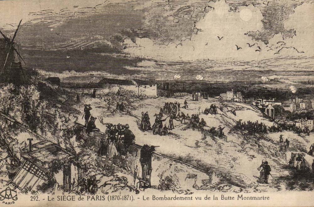 CPA History the seat of Paris bombardment seen of the Montmartre hillock