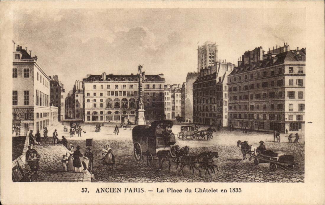 CPA History Old Paris the place of Chatelet in 1835