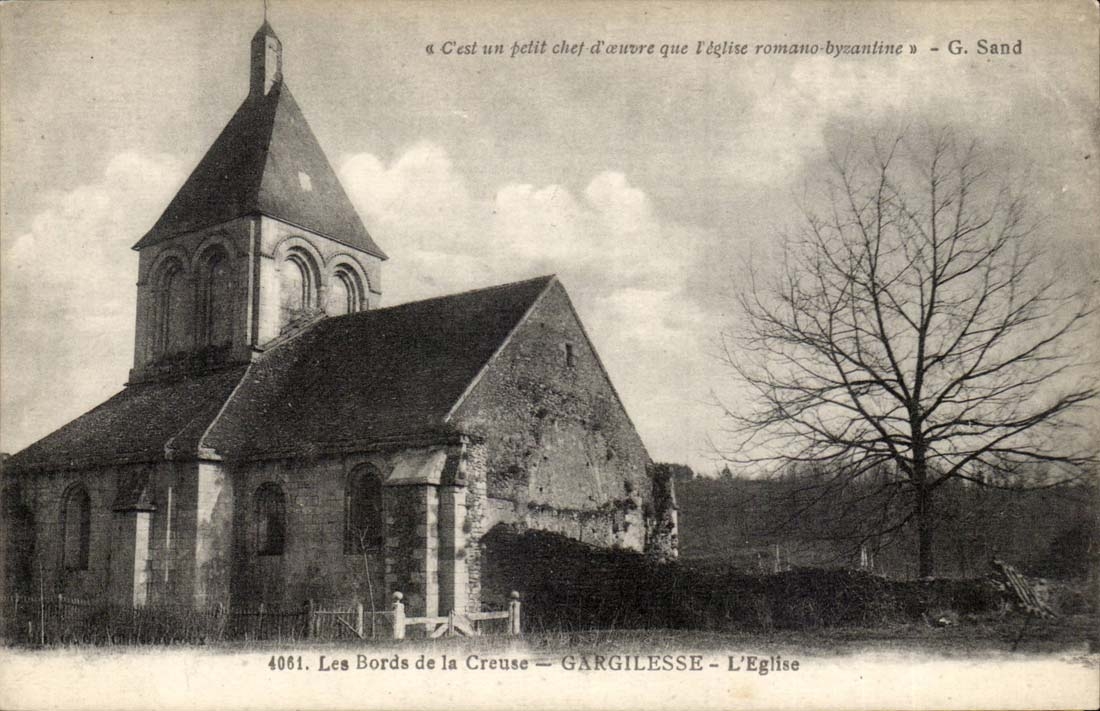 Edges of the Hollow CPA Gargilesse the church Byzantine church romano Georges Sand