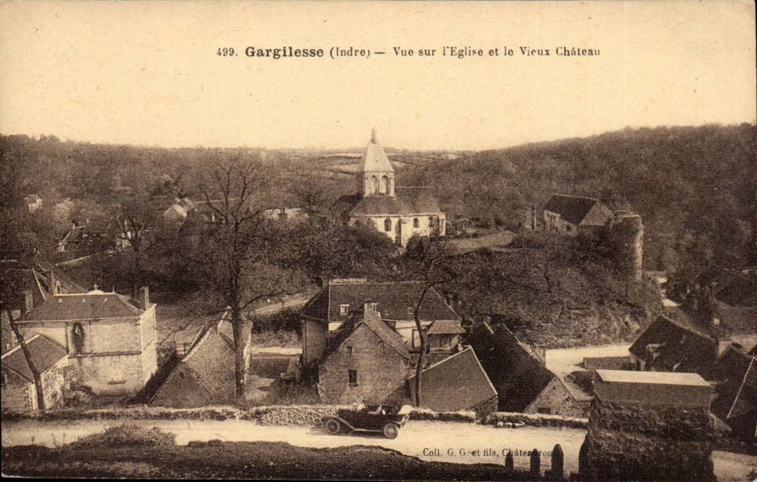 Gargilesse CPA Seen on the church and the old castle