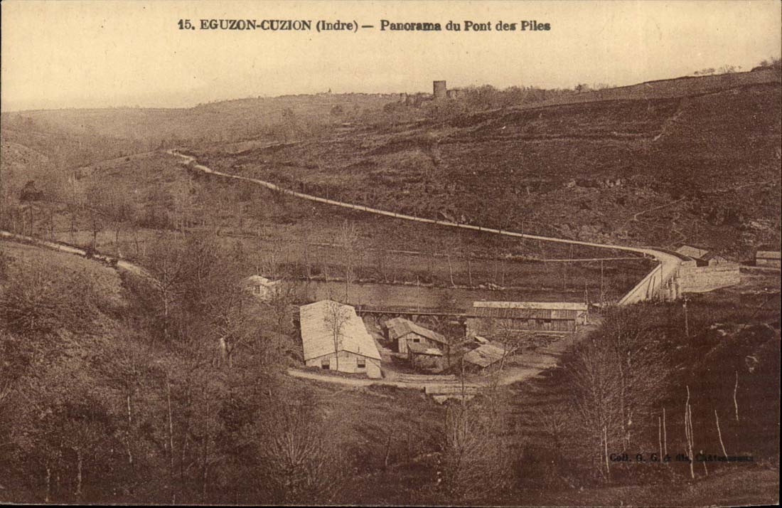 Eguzon Cuzion CPA Panorama der Brucke der Stapel