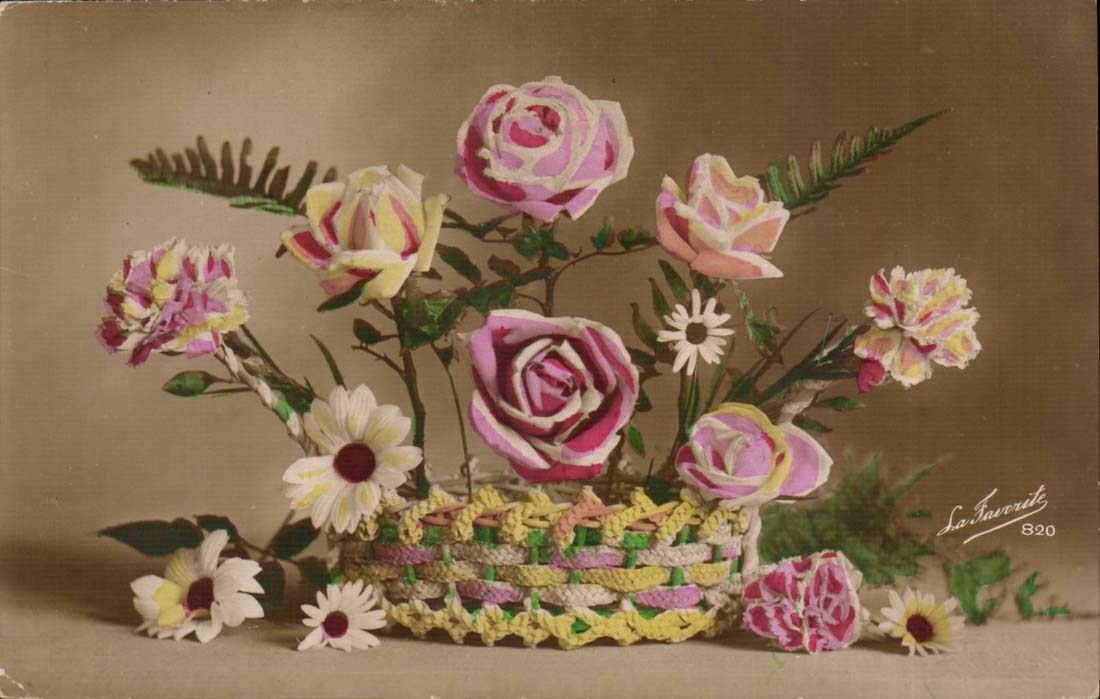 CPA Fantasy Wishes Flowers Roses