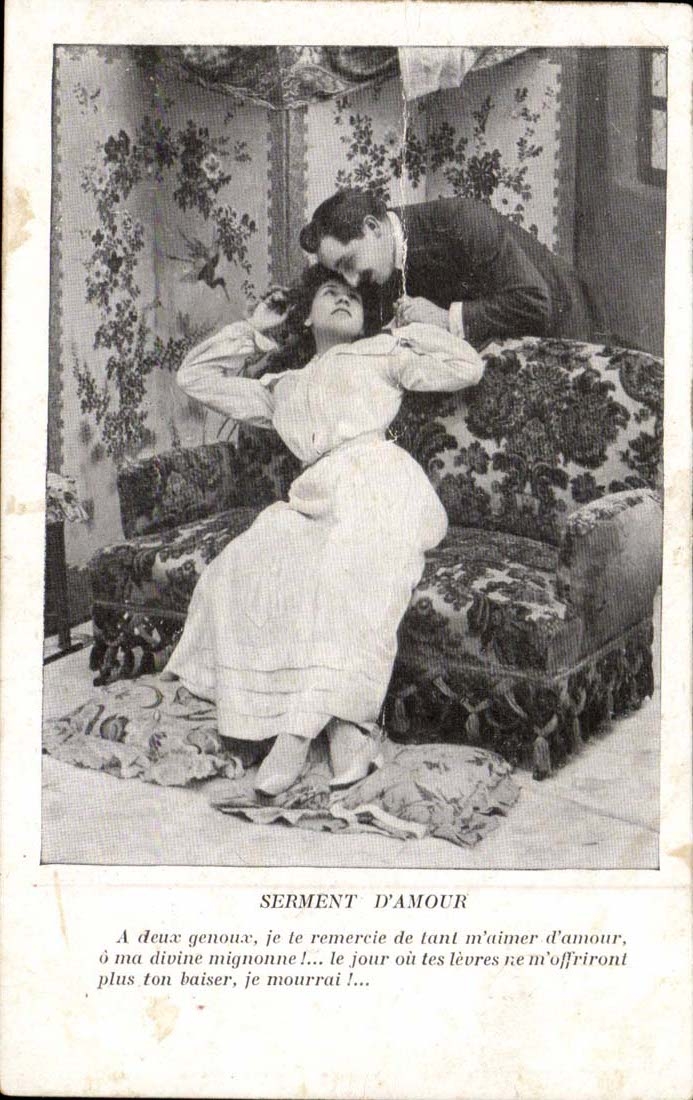 CPA Fantaisie Femme Serment d'amour (couple)