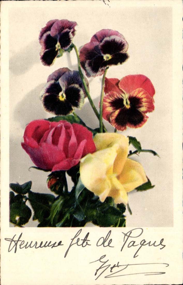 Phantasie CPA Heureuse feiert Fass Fleurs