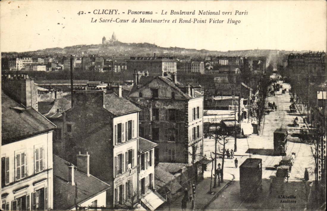 Clichy CPA Panorama E bouevard Staatsangehoriger von Paris das Sacringherz von Montmartre und von rundem nicht Victor Hugo