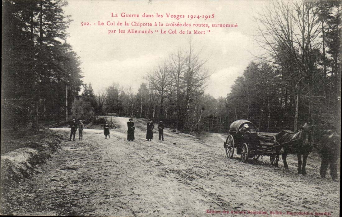 CPA der Krieg in ist Voisges das der Kragen von Chipotte zu gekreuzten Strassen durch Deutschen den Kragen des Todes benennt