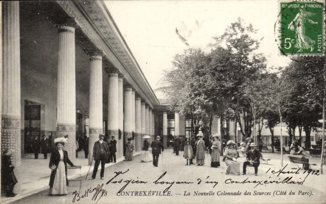 Contrexeville CPA die neue Kolonnade der Quellen (Mass des Parks)