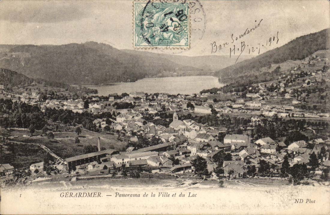 Gerardmer CPA Panorama of the city and the lake
