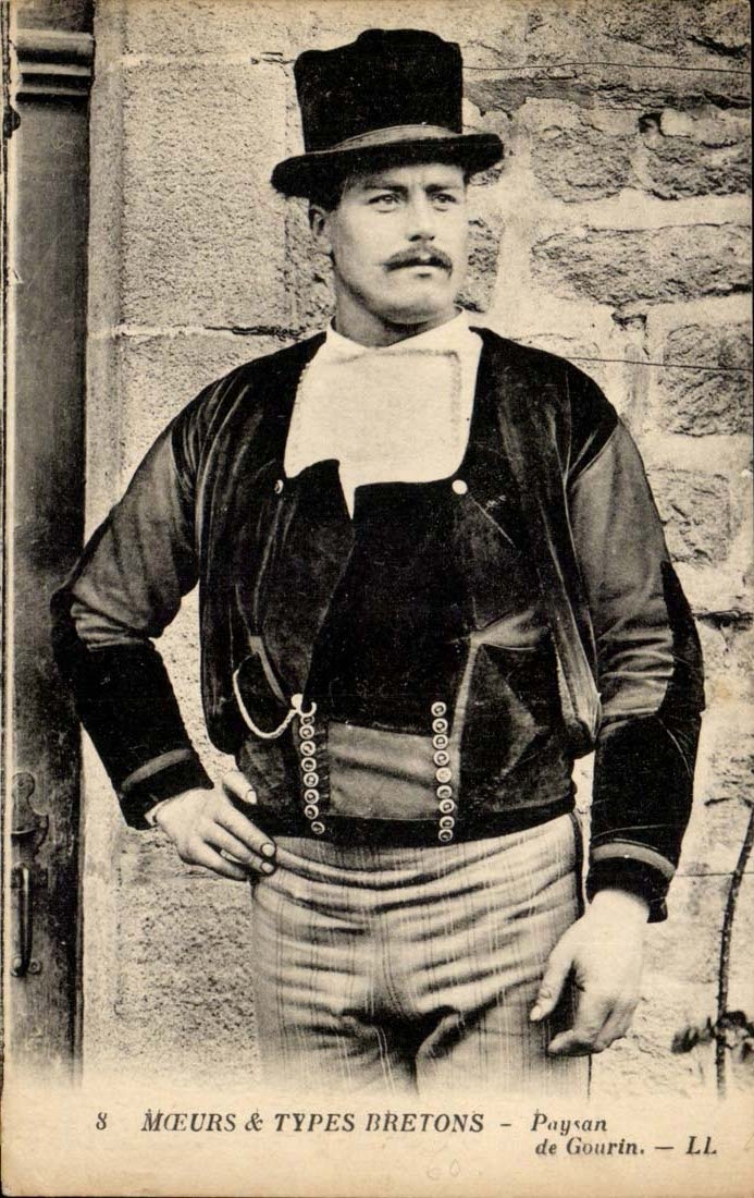 CPA Weise- und Bretonearten Landarbeiter von Gourin (Bretagne) TOP