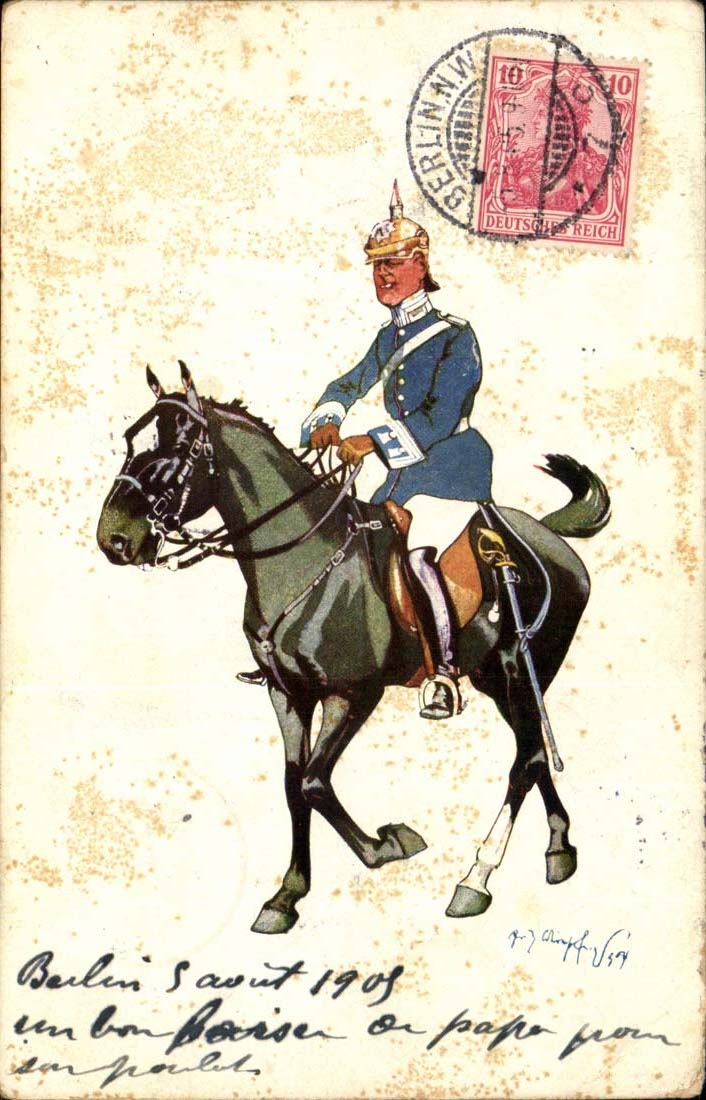 Riding Germany CPA Hussard Militaria
