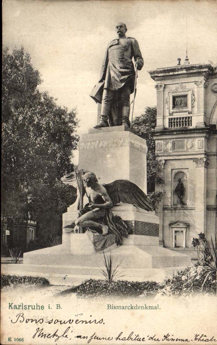 Germany Karlsruhe CPA Bismarckdenkmal