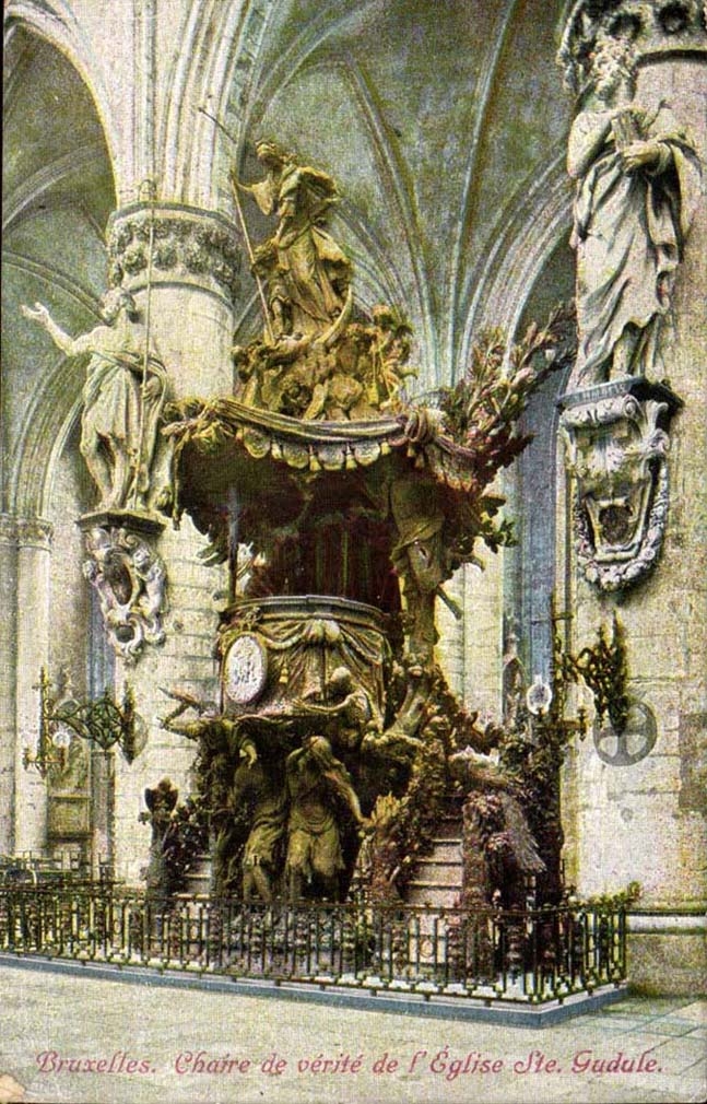 Kanzel Belgien-Brussel CPA der Wahrheit der Kirche Co Gudule