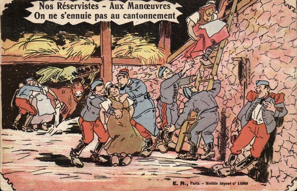 CPA Illustrateur Our reservists with the operations one is not bored with quartering (miitaire militaria)