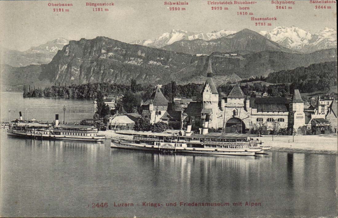 Switzerland CPA Luzern Kriegs und Friedernemuseum put Alpen