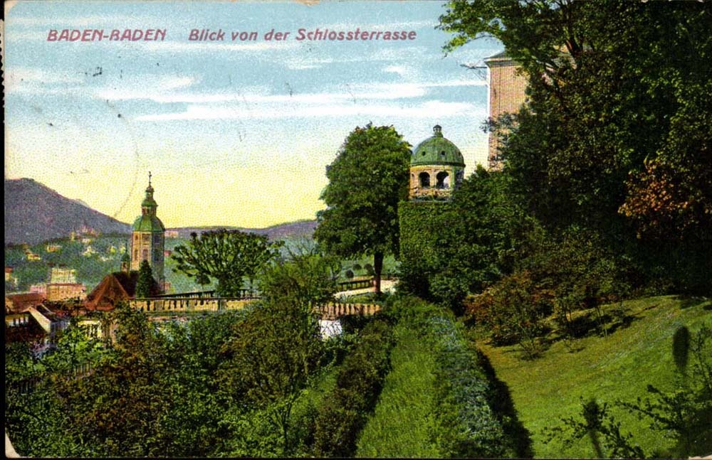 Germany Baden Baden CPA Blick von der Schossterrasse