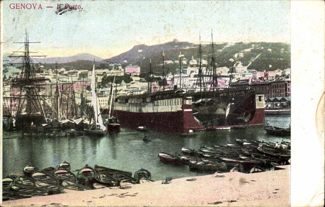Italy Italia Genova CPA It Oporto (boat)