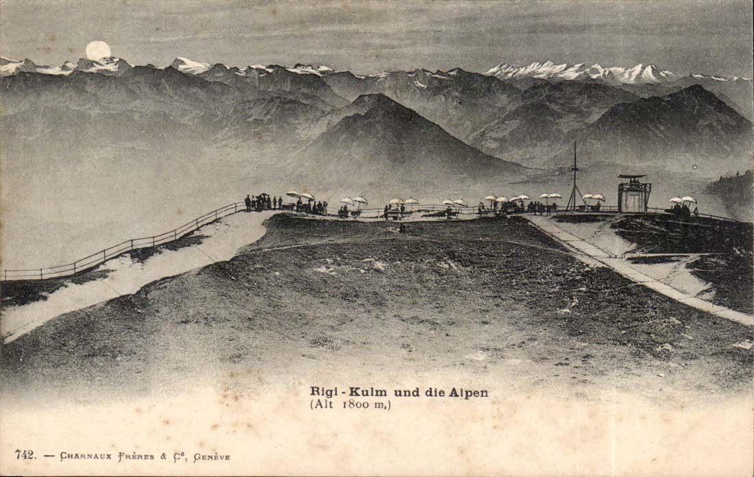 Switzerland CPA Rigi Kulm und die Alpen