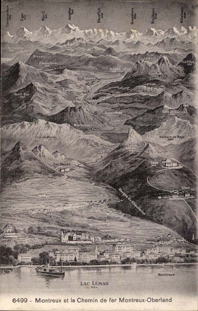 Suisse CPA Montreux et le chemin de fer de Montreux Oberland