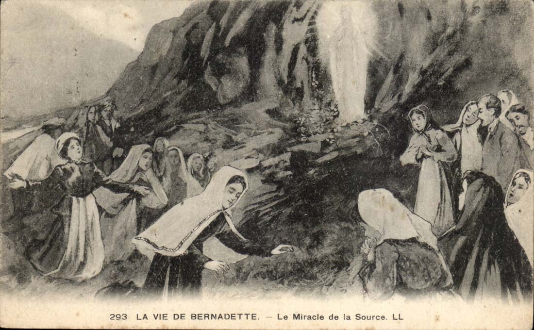 CPA life of Bernadette the miracle of the source (Lourdes)