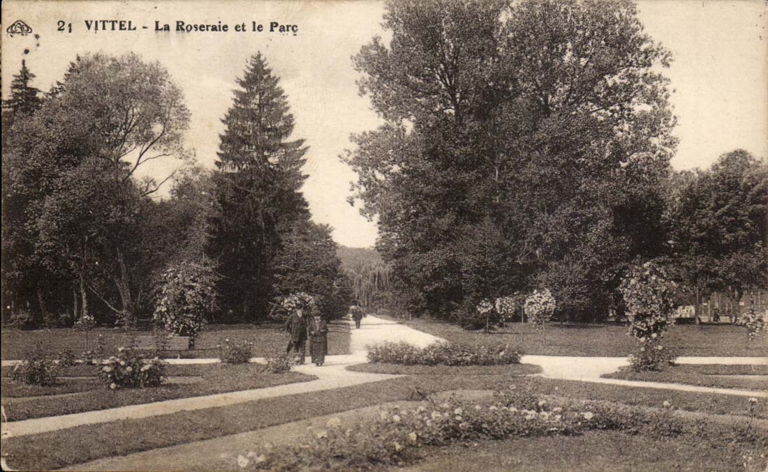 Vittel CPA the rosery and the park