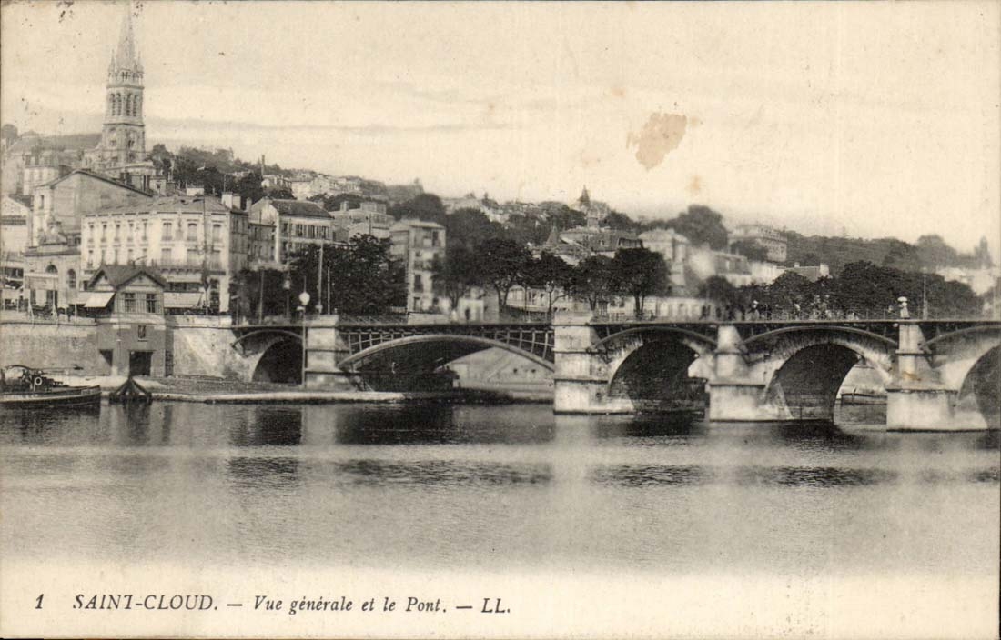 Saint Cloud CPA Vue generale et le pont