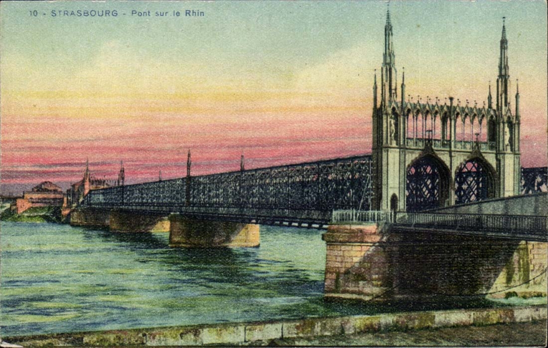 CPA Strassburg Brucke auf dem Rhein