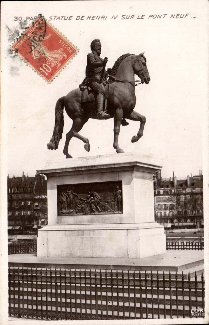Statue Paris-CPA von Henti II auf der neuen Brucke