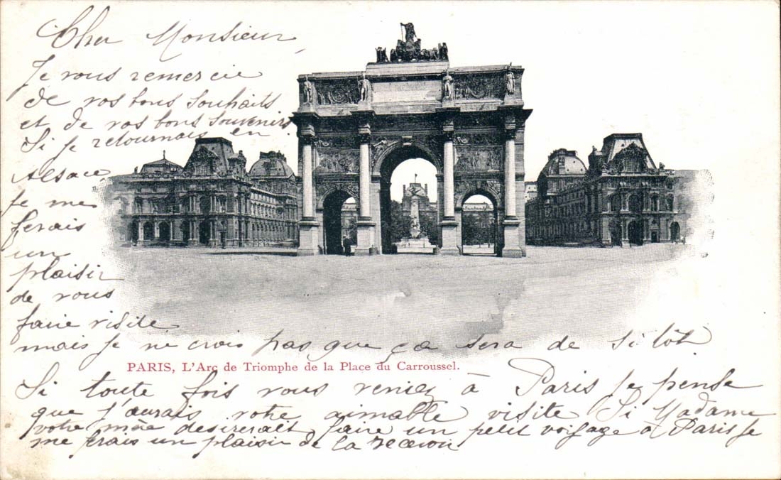 Paris (1) CPA Arc de Triomphe des Ortes des Karussells (der Luftschlitz)