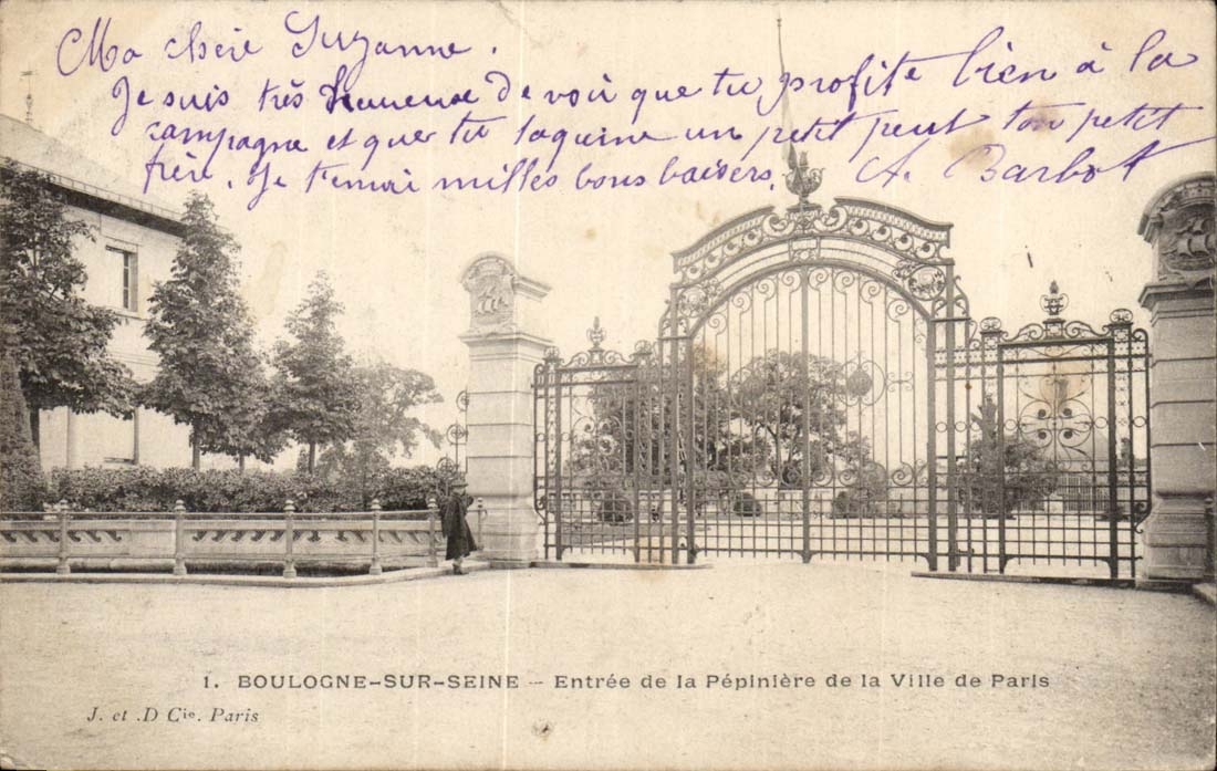 Boulogne auf dem Eingang Seine-CPA des Seedbed der Stadt von Paris