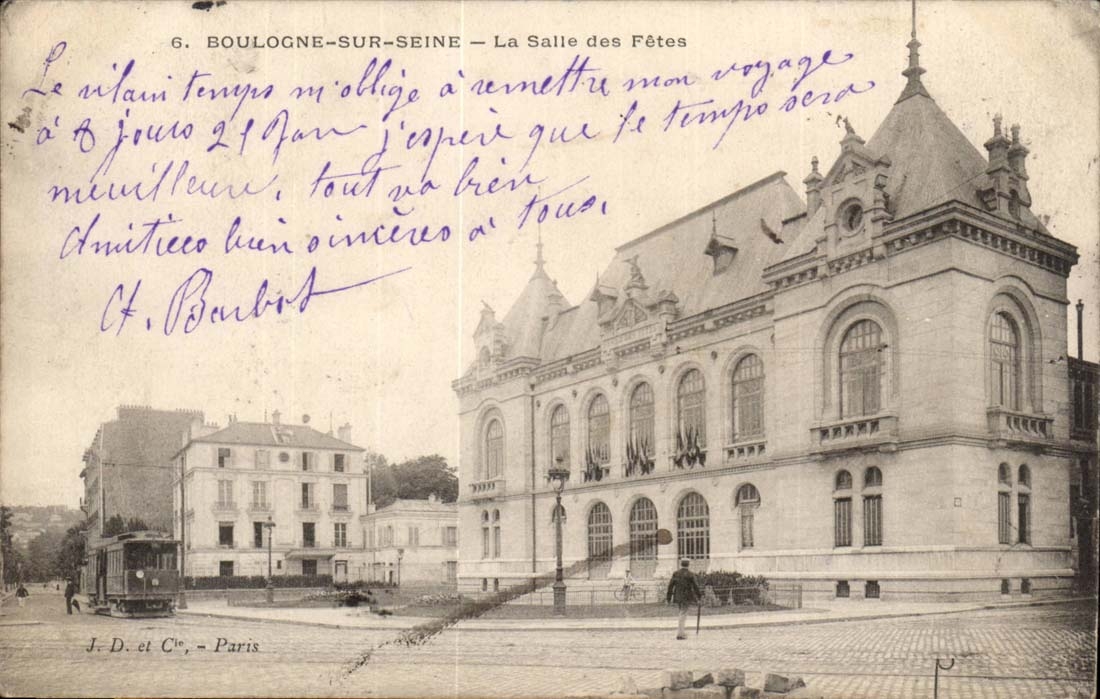 Boulogne auf dem Seine CPA die Dorfhalle