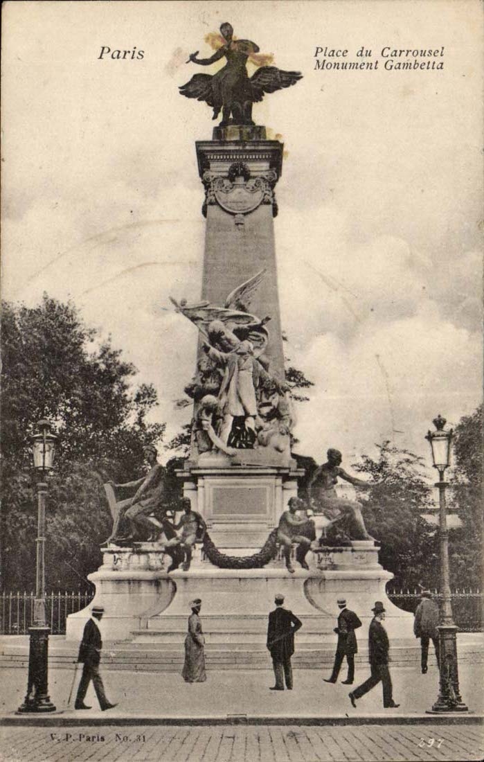 Paris (1) CPA setzt Karussell Denkmal Gambetta