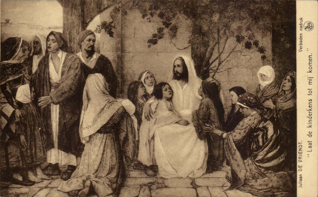 CPA Juliaan de Vrienot Laat of kinderkenss early mij komen (Jesus)