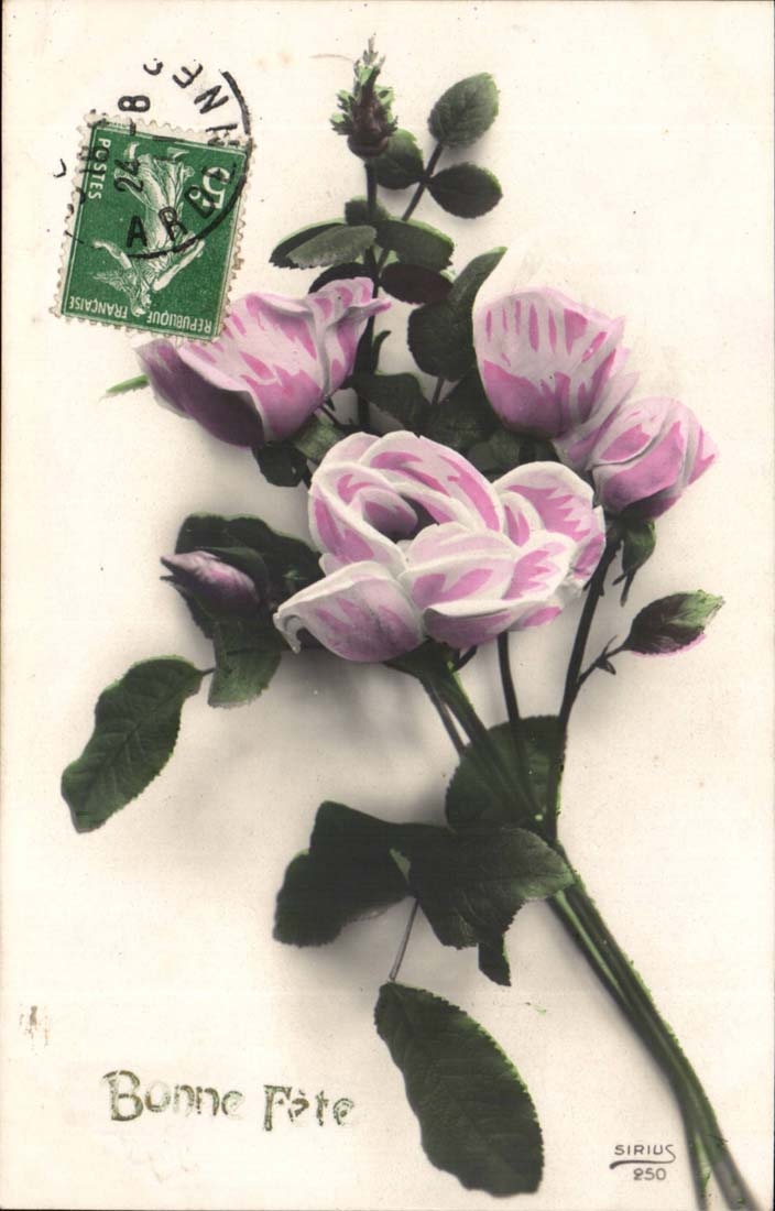 CPA gute Phantasie feiert rosafarbene Blume