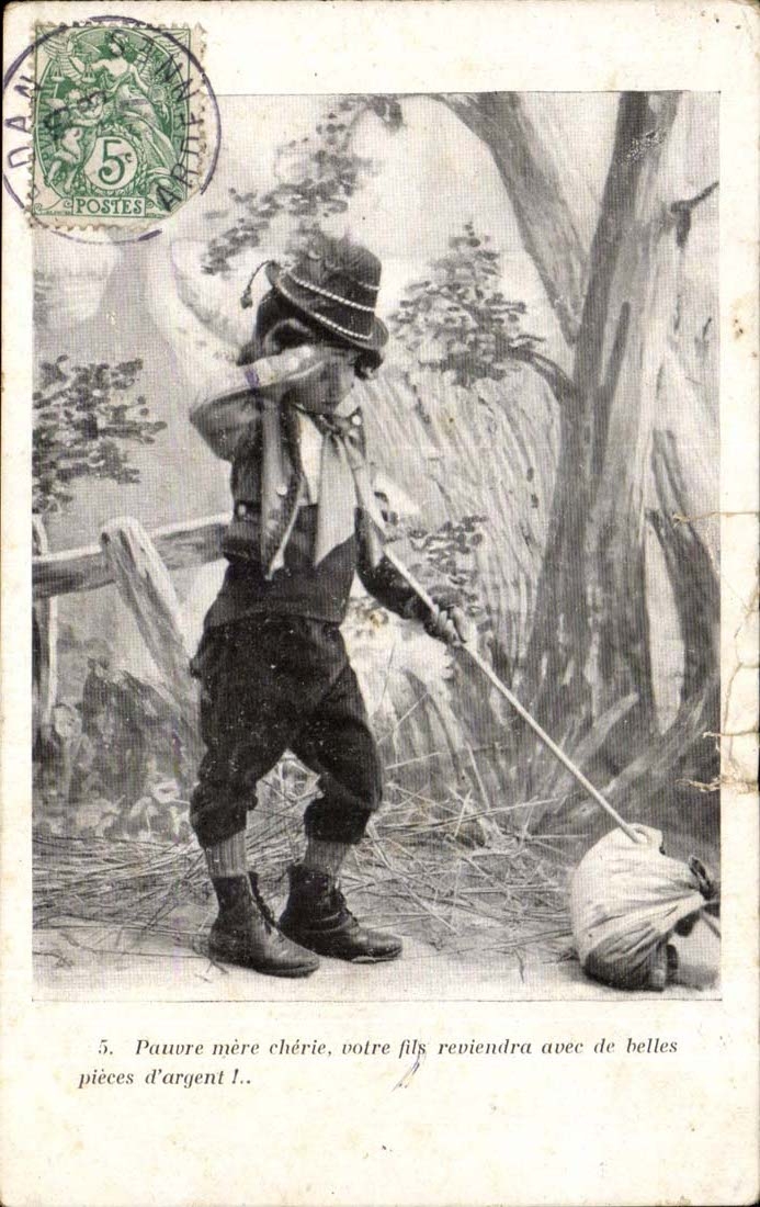 CPA Fantasy Poor mother cherished your son will return with beautiful silver coins