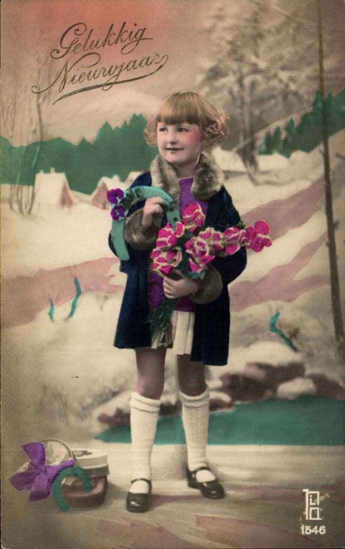 CPA Fantasy child Happy New Year Gelukkig Neujvjaar