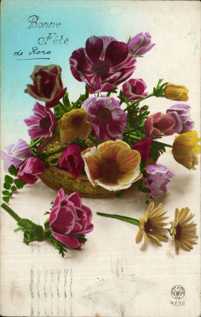 CPA gute Phantasie feiert Fleurs