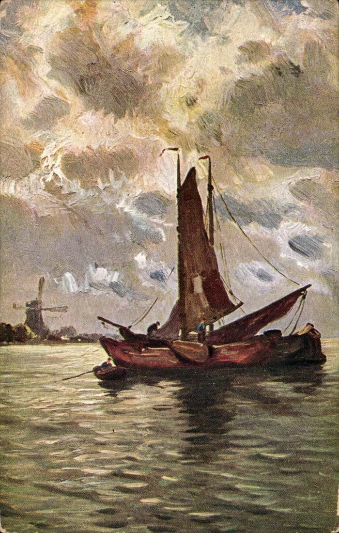 CPA Phantasie-Boot (Bootsschiff)