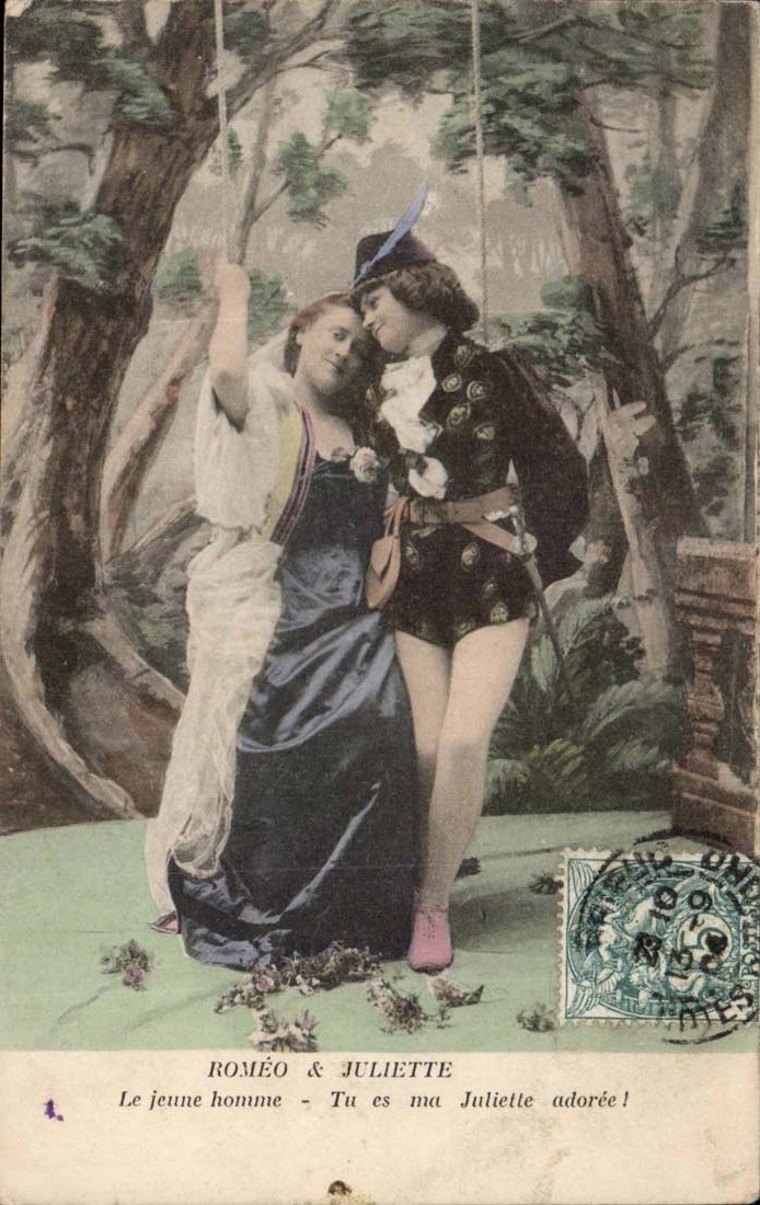 CPA Fantasy Romeo and Juliette the young man you are my Juliette adoree (children theater)