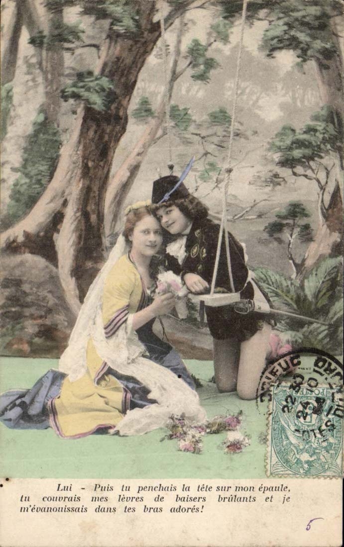 CPA Fantasy Romeo and Juliette Then you pencahis the head on my shoulder (theater children)