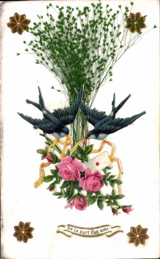 CPA Phantasie im Namen einer Freund (Schwalbe) Dekoration in der herrlichen Entlastung