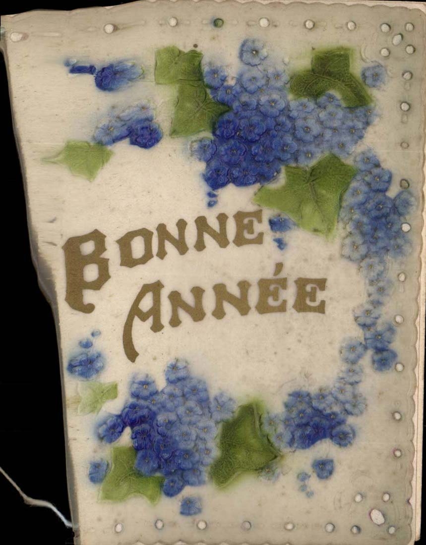 CPA Fantasy Happy New Year (flowers) Format very little running (in the form of booklet with cover in relief)