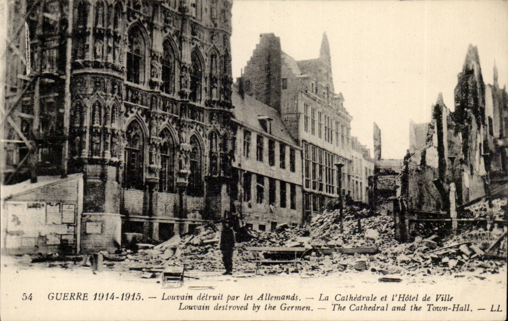 Belgium - Belgien - Belgium - Leuwen destroyed by the Germans War 1914 1915 the Cathedral - CPA