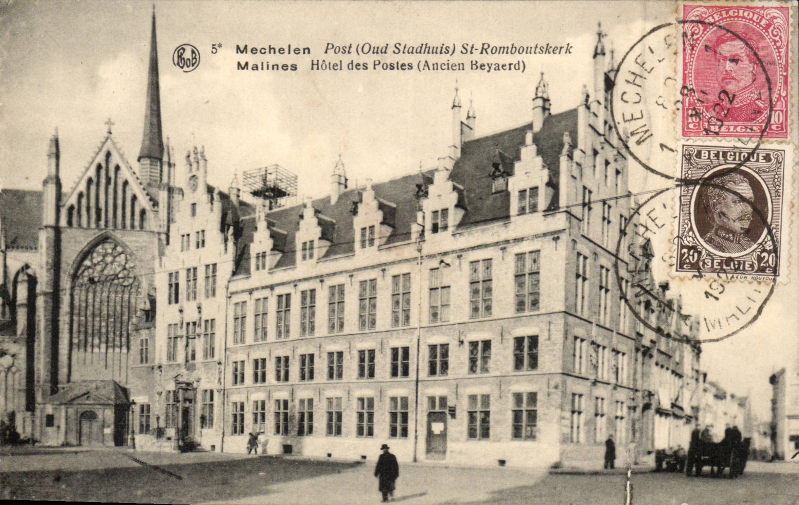 Belgien - Belgien - Belgien - Mechelen - Pfosten-Str Romboutskerk - bosartiges Postgebaude - CPA