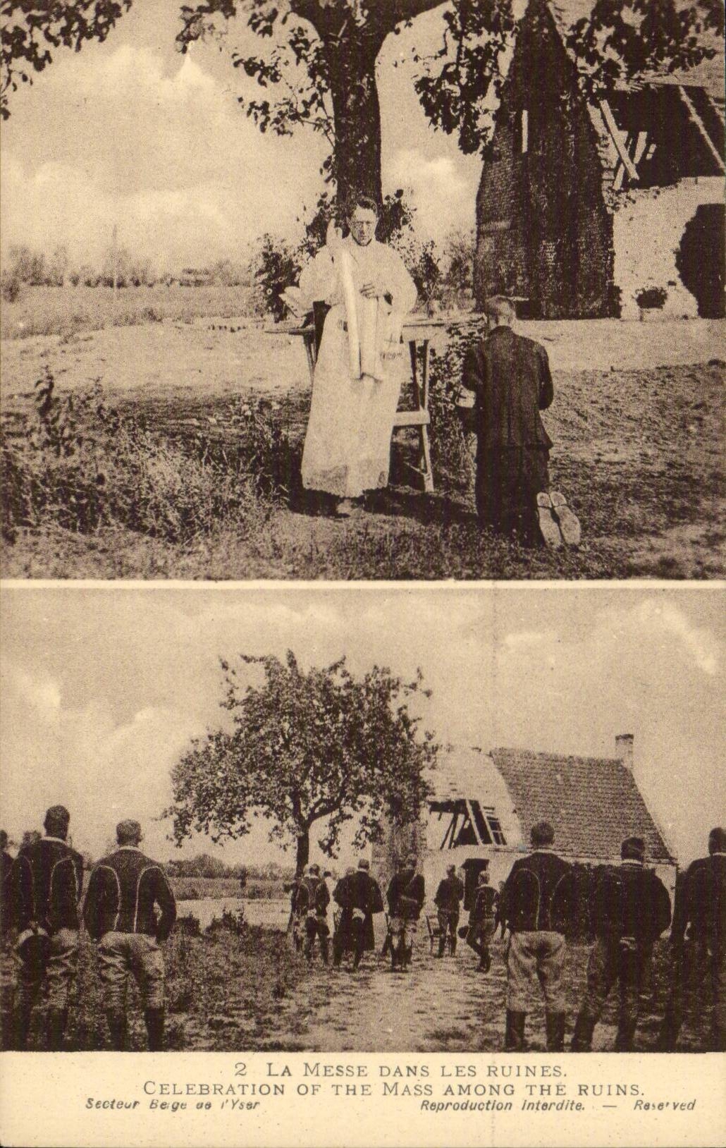 Belgium - Belgien - Belgium - Belgian Sector on Yser the Mass in the Ruins - CPA