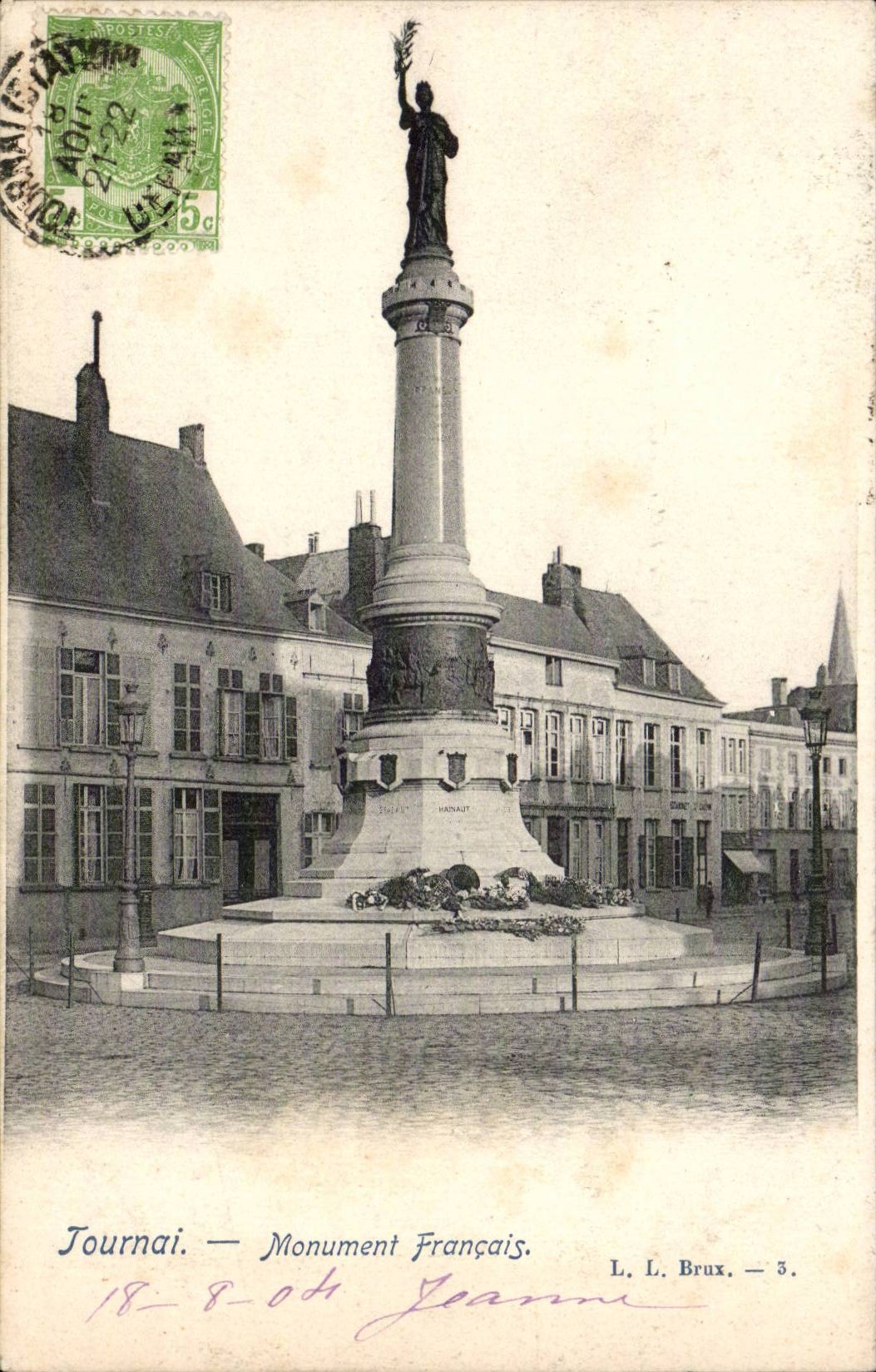 Belgique - Belgien - Belgium - Tounai - Monument Francais - CPA