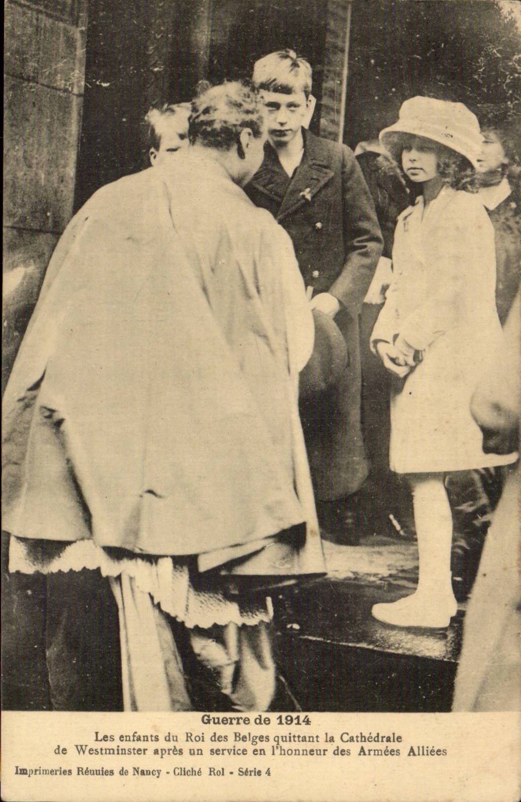 Belgium - Belgien - Belgium - War of 1914 Children of the King of the Belgians leaving the Cathedral - CPA