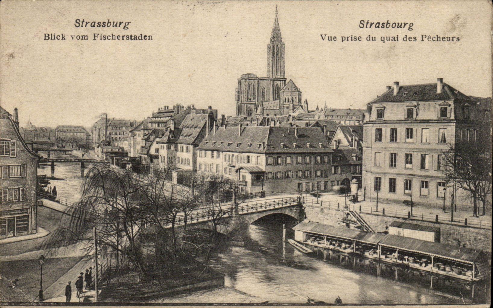 Strassburg CPA Seen from of the quay of the sinners (laundrette)